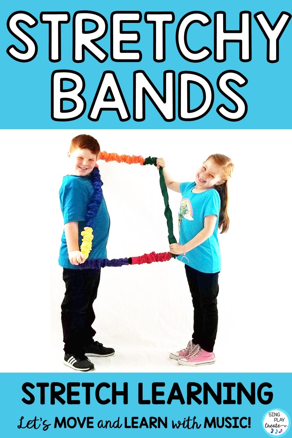 Sing and play 3. Stretching Bands. Stretch Learning. Картинка Let's move and learn with Music. Stretch Band retard.