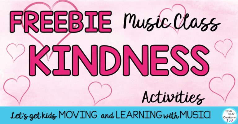 Teach kindness through music activities with these FREE resources from your favorite teachers pay teachers stores. Music lessons, games, activities for your elementary music students. Sing Play Create Blog.