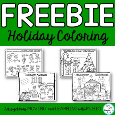 Free holiday coloring sheets.