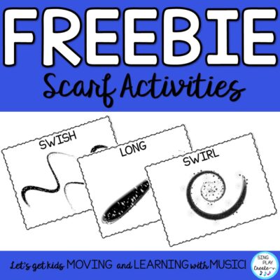 Free creative movement scarf activity ideas from Sing Play Create.