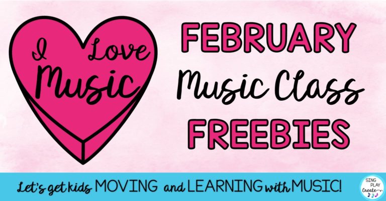 February themed music class activities. Free from Sing Play Create.