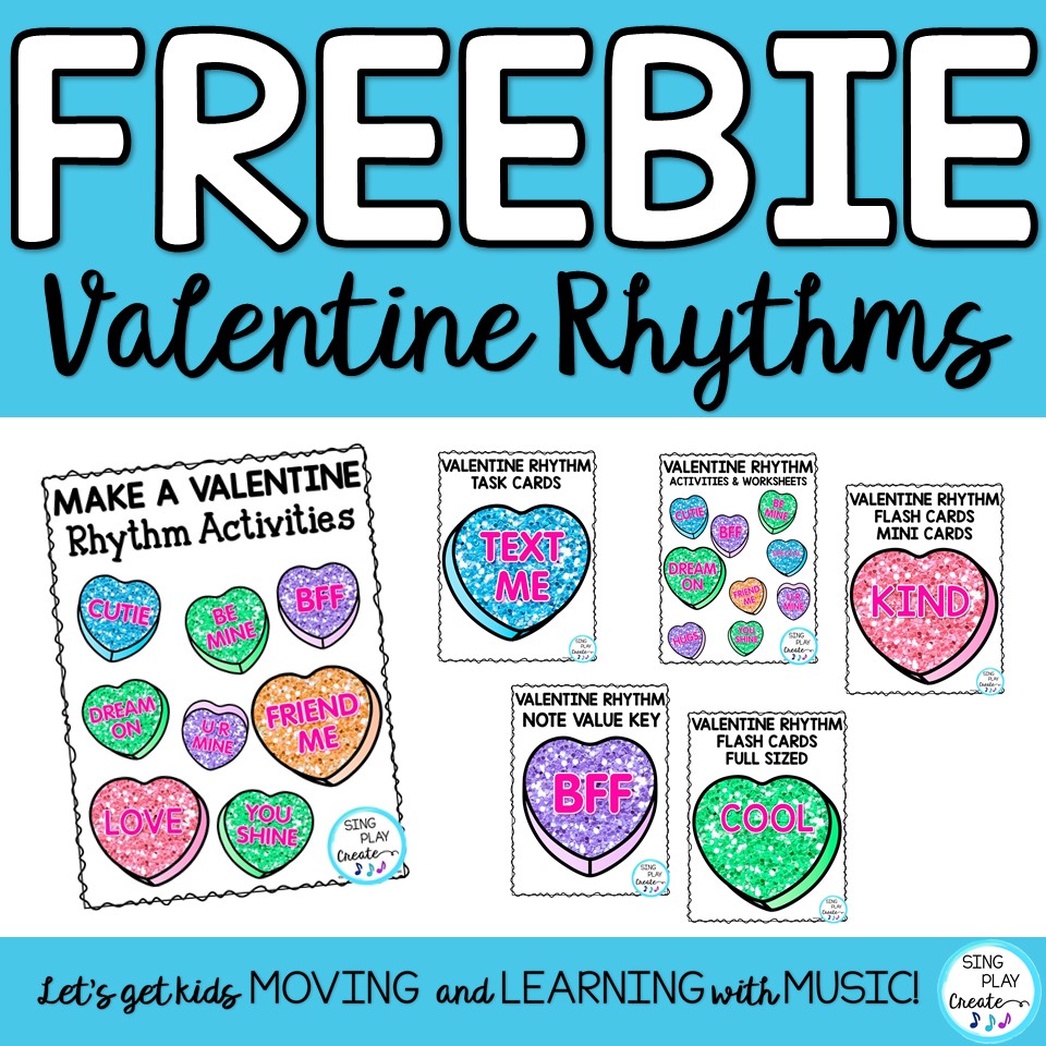 Free make a Valentine Rhythm Freebie from Sing Play Create.