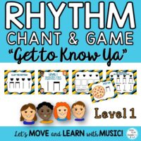 Get to Know Ya" Rhythm game can kick start your school year off to a great beginning. In class or online, you can use these materials to get to know your students and get them back into music land reviewing and learning rhythms.
