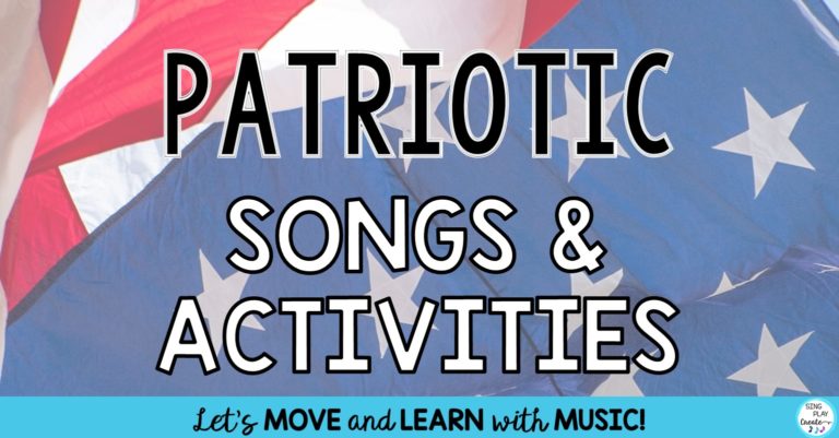 Patriotic music songs and activities ideas.