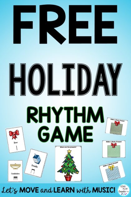 HOLIDAY RHYTHM GAME FREEBIE for the elementary music teacher.