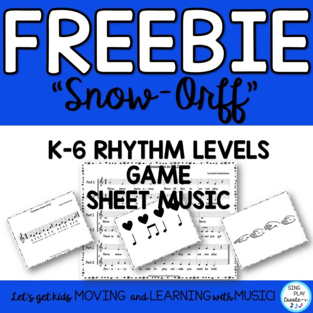 Free snow Orff elementary music lesson by Sing Play Create