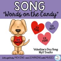 Valentine’s Day Song “Words on the Candy” Lesson, Choral, Mp3, Actions