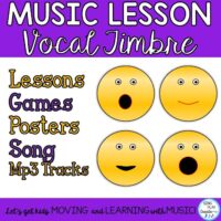 Vocal Timbre Lesson and Games with Song, Posters and Printables