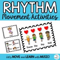 Rhythm Movement Activities: Four Beat Rhythm Patterns, Flashcards, Posters K-3