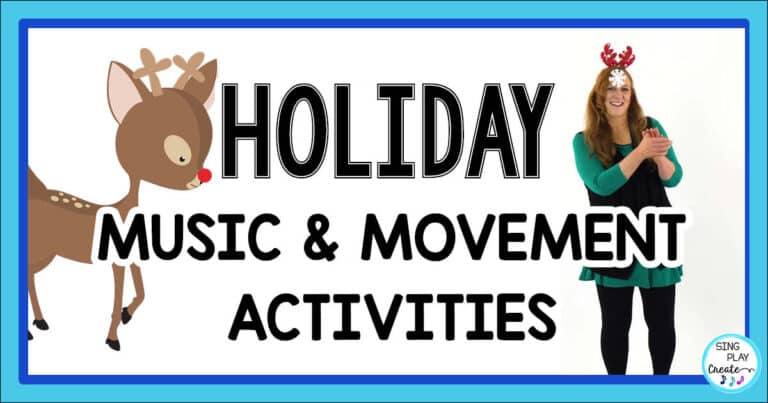 Holiday music and movement activities for the preschool and elementary school music teacher. Sing, Move, Play throughout December.