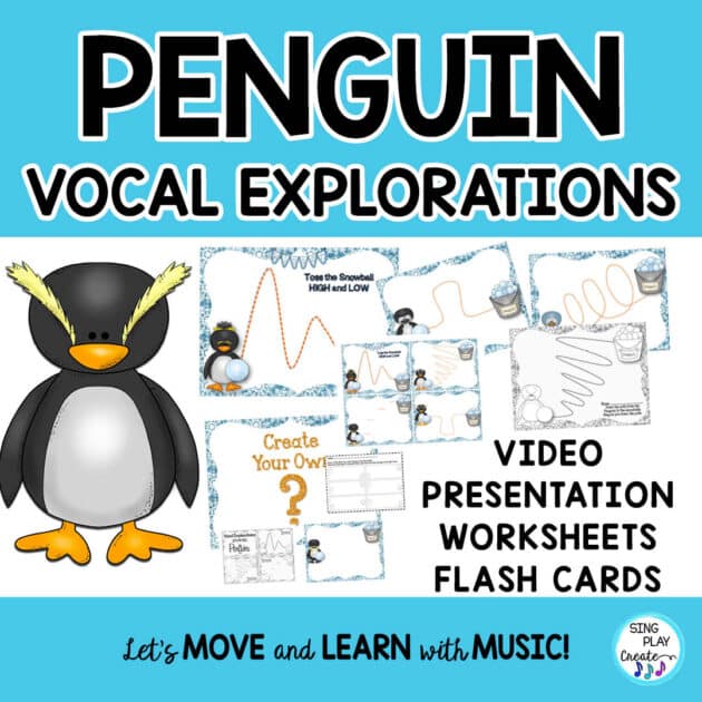 Vocal Explorations and Music Lesson: Penguin Winter Music Class Activities