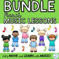 March Music Lesson Bundle: Songs, Games, Worksheets, and Lessons K-6