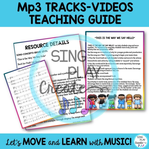 Elementary Music Class Hello Songs are a Distance Learning and Google Slides Friendly Video Resource.
Elementary music class is more fun with a hello song! Hello Songs are an engaging way to get your students transitioned into elementary music class.Each song comes with a video and presentation. Welcome your students to class and encourage classroom community by singing together at the beginning of each class.