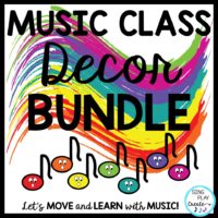 Music Class Essentials Decor Bundle: Presentation, Posters, Flashcards and Games