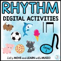Music Rhythm Activities Level 1 Digital Google Slides  Presentation Posters
