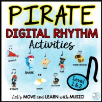 Pirate Mixed Rhythm Activities Digital Google Slides, Presentation, Video