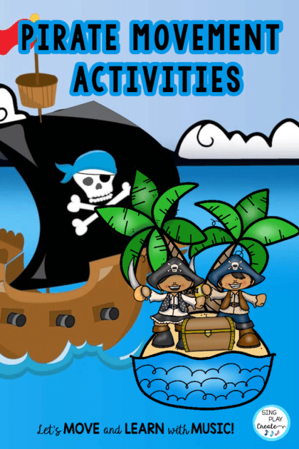 Talk Like a Pirate Day music and movement activities for the elementary music classroom.  
Grab this treasure box full of gold with tons of Scarf and Music activities to teach High/Low, Fast/Slow, Expression and Directional word activities to connect scarf movements to MATH concepts. 