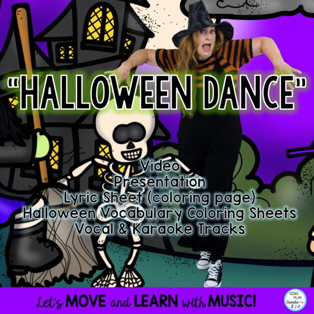 Halloween Action Song “Halloween Dance”: Movement & Coloring Activity