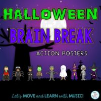 Halloween Brain Break , Freeze Dance, Movement Activity Posters