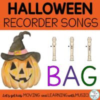 Halloween Recorder Songs: Teaching Pages, Presentation, Notes B-A-G