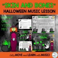"Skin and Bones" Halloween Music Lesson Orff, Kodaly Activities