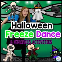 Halloween Freeze Dance and Brain Break: Dynamics, Movement, Math Activities
