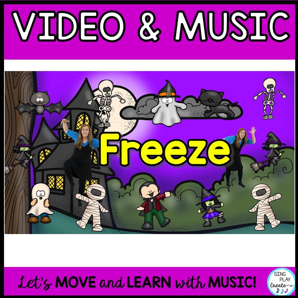 Halloween Freeze Dance and Brain Break: Dynamics, Movement, Math Activities  - Sing Play Create