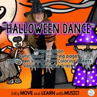 Halloween Action Song “Halloween Dance” Brain Break and Movement Activity Teaching & Coloring Pages