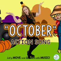 October Action Song: “O-C-T-O-B-E-R” Literacy Activities, VIDEO, MP3 TRACKS