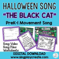 Halloween Action Song: “The Black Cat” Literacy Activities, Preschool and Kindergarten Song