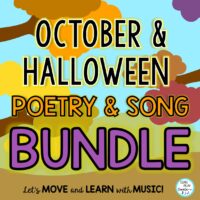 October & Halloween Poems, Songs BUNDLE: Literacy Activities, Music, Videos