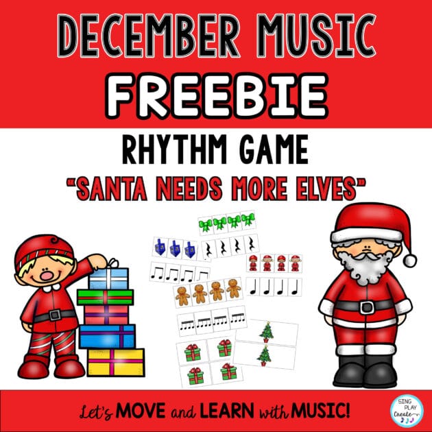 SANTA NEEDS ELVES FREEBIE  Holiday rhythm activities for the elementary music teacher.