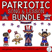 Patriotic Song and Music Lesson Bundle: Orff, Kodaly, Choral Round, Mp3 Tracks