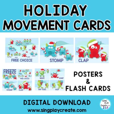 Holiday Monster Brain Breaks & Movement Activity Posters & Cards