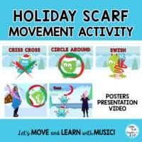 Holiday Scarf Activity Video with Music for PE, Music, Preschool, Home