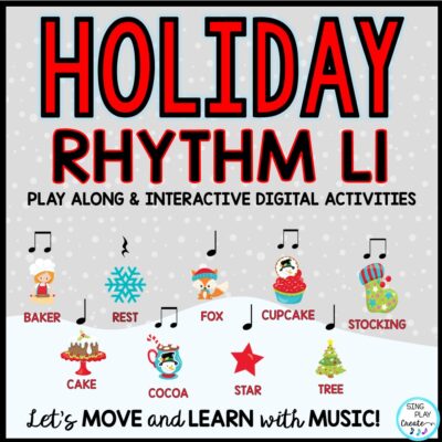 Holiday Rhythm Activities: Rhythm Play Along, Read, Play, Compose {Level 1} SING PLAY CREATE