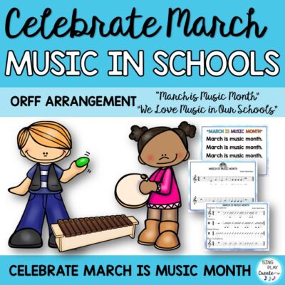 Music in schools song for elementary music. Celebrate Music in Schools Month with this original song and Orff arrangement for your school's celebrations.