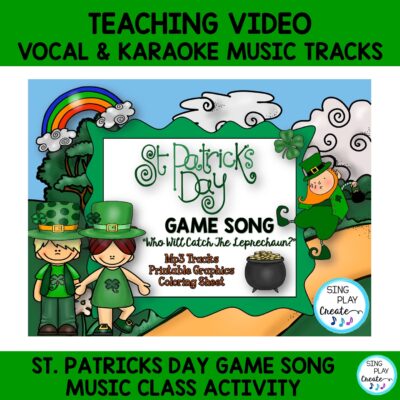 A fun St. Patrick's Day game song "Who Will Catch the Leprechaun?" Dance your way through your March Music Class lessons with this creative and original song in a 6/8 beat meter. Students will play a game to catch the leprechaun with props that are printed in the resource. Adaptable game for K-6