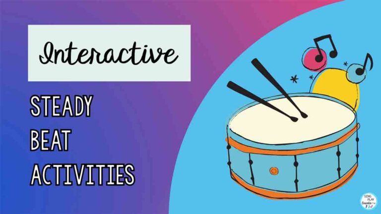 INTERACTIVE ELEMENTARY MUSIC STEADY BEAT ACTIVITIES There are so many ways to teach steady beat and this blog post is jammed with interactive elementary music steady beat activities you can use throughout the school year.