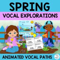Spring Vocal Explorations and Music Activities with Animated video. Also includes Animated Vocal Explorations power point for easy teaching in your music class.