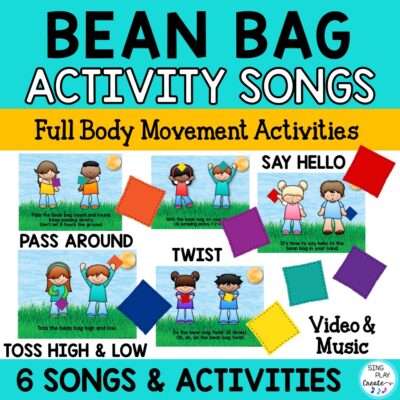Bean Bag Activity Songs and Games for Brain Breaks, Team Building, Movement Activities K-2