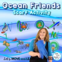 Ocean Friends Scarf Activity, Brain Break, Movement Activity Video