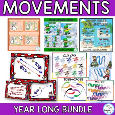 Scarf Movement Activity Bundle Entire School Year: Music, PE, Preschool