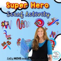 Superhero Scarf Activity: Dynamics, Directional Words, Coloring Activities
