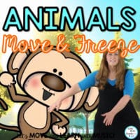 Animals Move and Freeze Dance, Brain Break, P.E. Exercise, Movement Activity