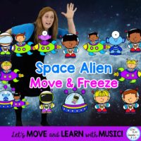 Space Alien Move and Freeze Dance, Brain Break, P.E. Exercise, Movement Activity