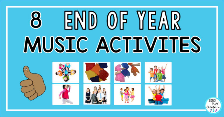 The school year is just about over so here are eight end of year music class activities for the elementary music classroom.