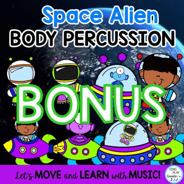 Space Alien Body Percussion Activity BUNDLE: Steady Beat, Video, Google Apps