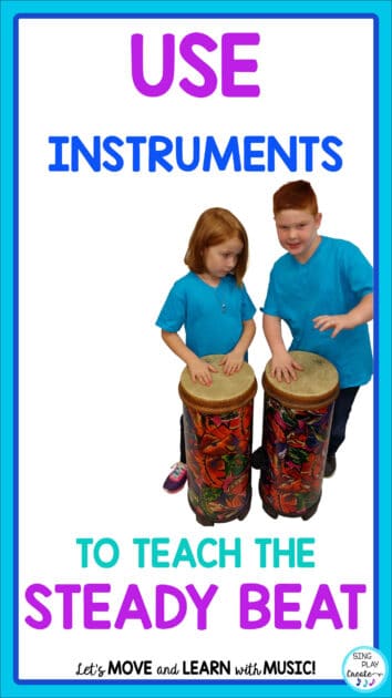 5 Ways to teach the steady beat in elementary music class.  At the beginning of the school year. I start with Steady Beat activities.