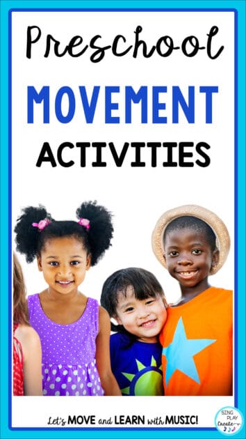 Preschool Movement Activities for anyone who works with preschoolers. Learn how to integrate movement, music and literacy activities together in your lessons. Get fun ideas and materials you can use today in your preschool activities.